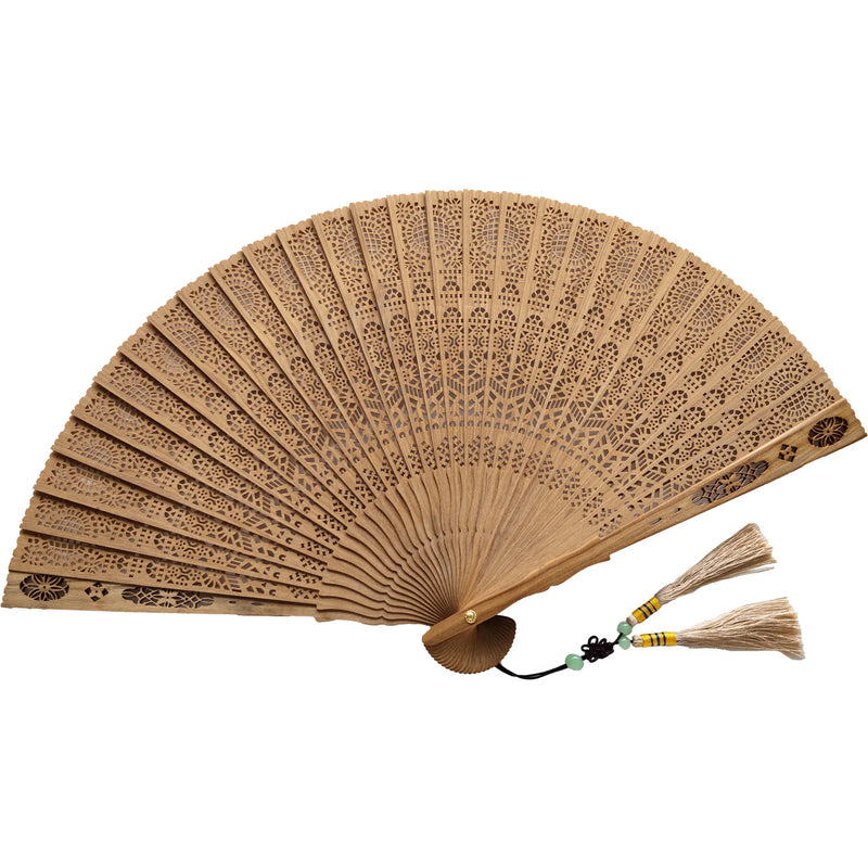 2024 Overseas Productionfolding fansandalwoodfolding fanMukohi hollyhock, in paulownia wood box