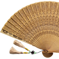 2024 Overseas Productionfolding fansandalwoodfolding fanMukohi hollyhock, in paulownia wood box