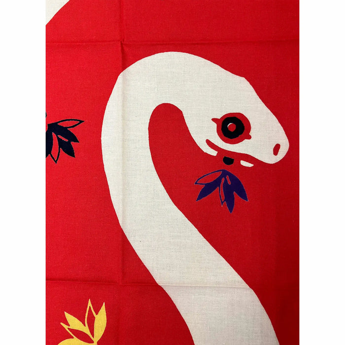 En ligne uniquement] Zodiaque oriental Serpent Tenugui avec plumes.