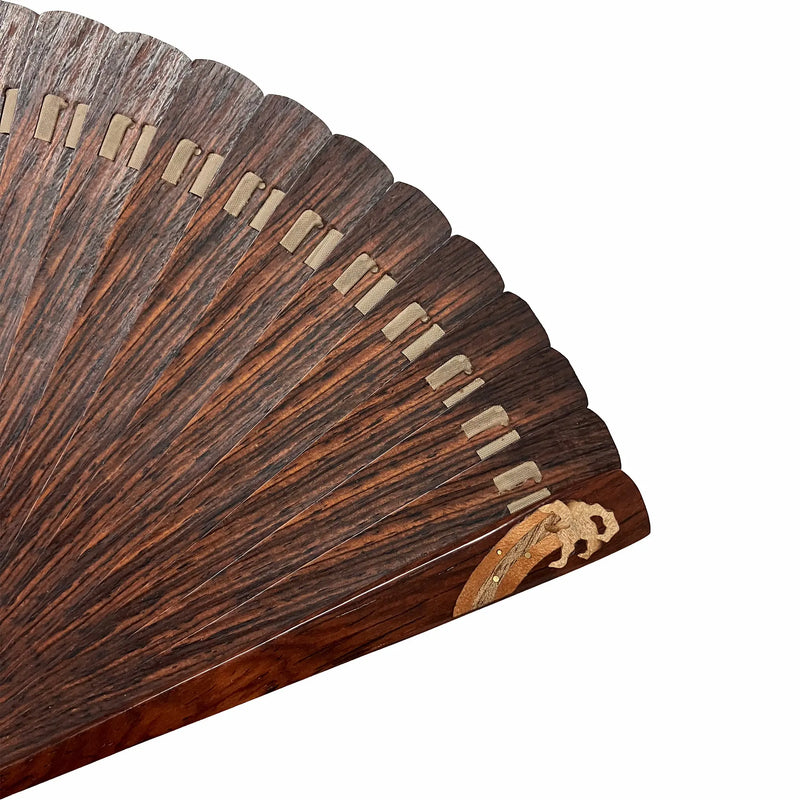 VALEDO, Firenze, Spain, inlaid wood, Namiura, leather fan holder, in paulownia wood box