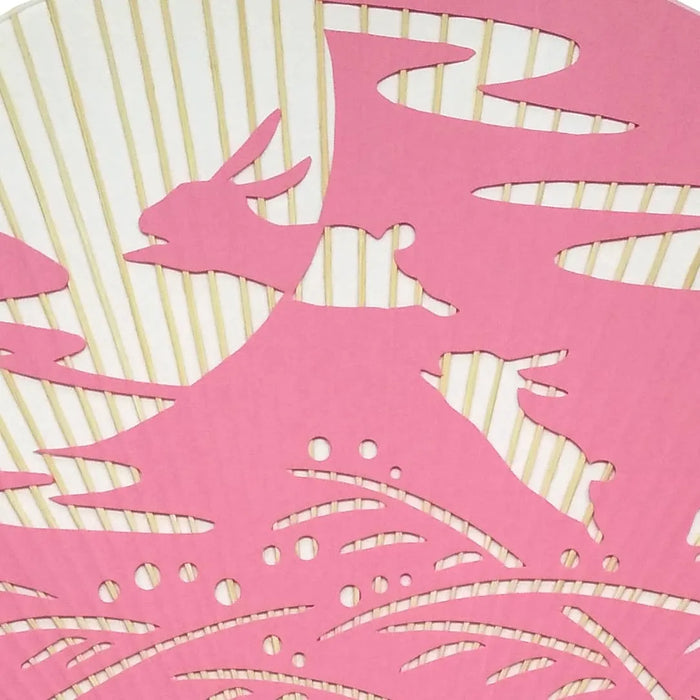 So-engraving Tsu Uchiwa, handmade Japanese paper, pink